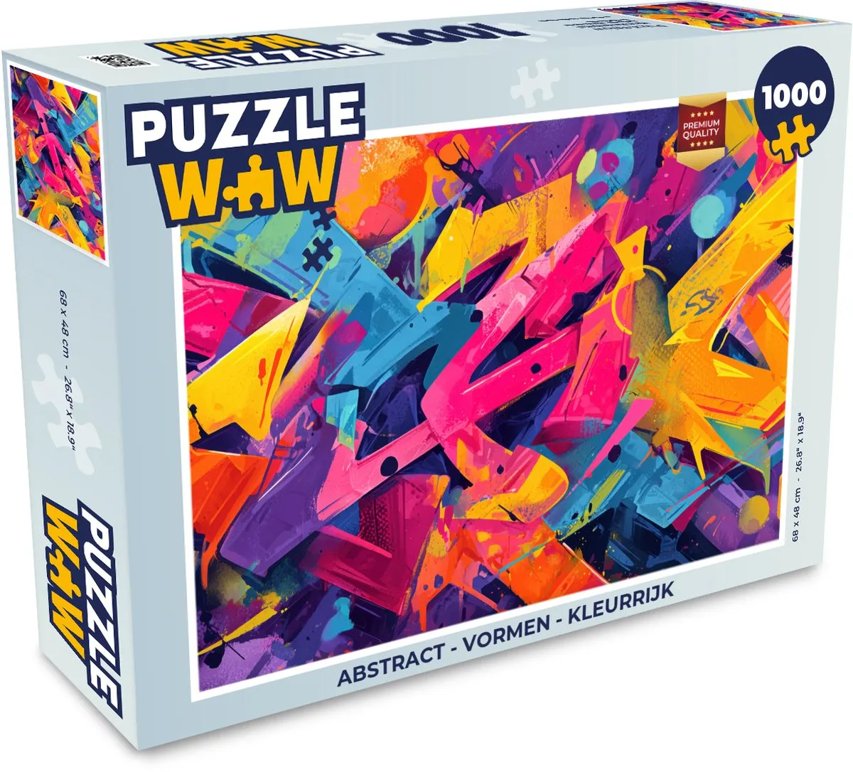 PuzzleWow Abstract Legpuzzel 1000 Stuks - Kleurrijk