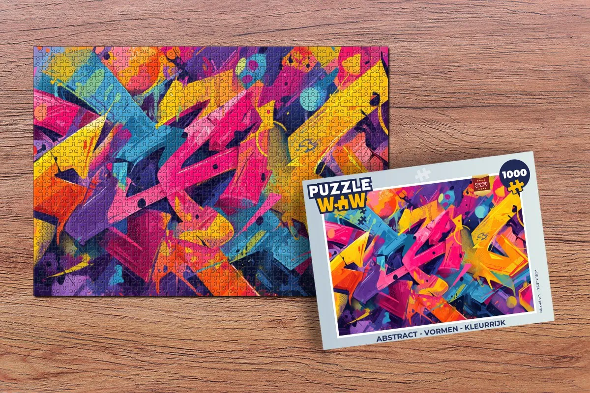 PuzzleWow Abstract Legpuzzel 1000 Stuks - Kleurrijk
