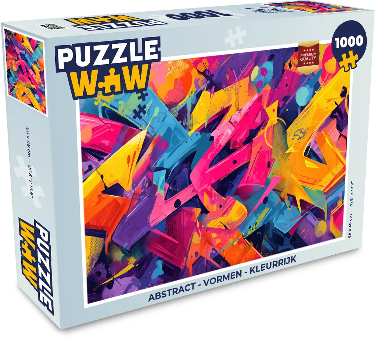 PuzzleWow Abstract Legpuzzel 1000 Stuks - Kleurrijk