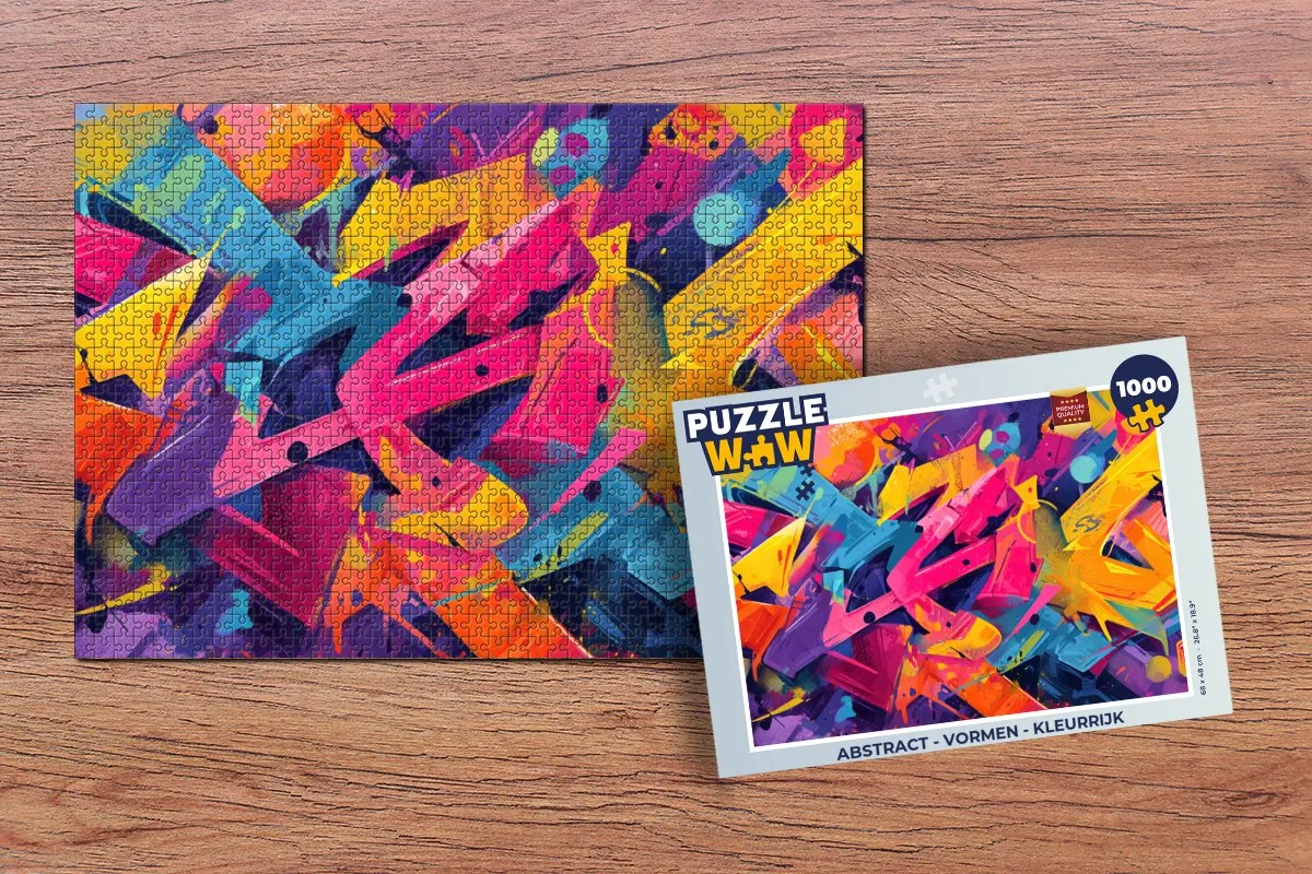 PuzzleWow Abstract Legpuzzel 1000 Stuks - Kleurrijk