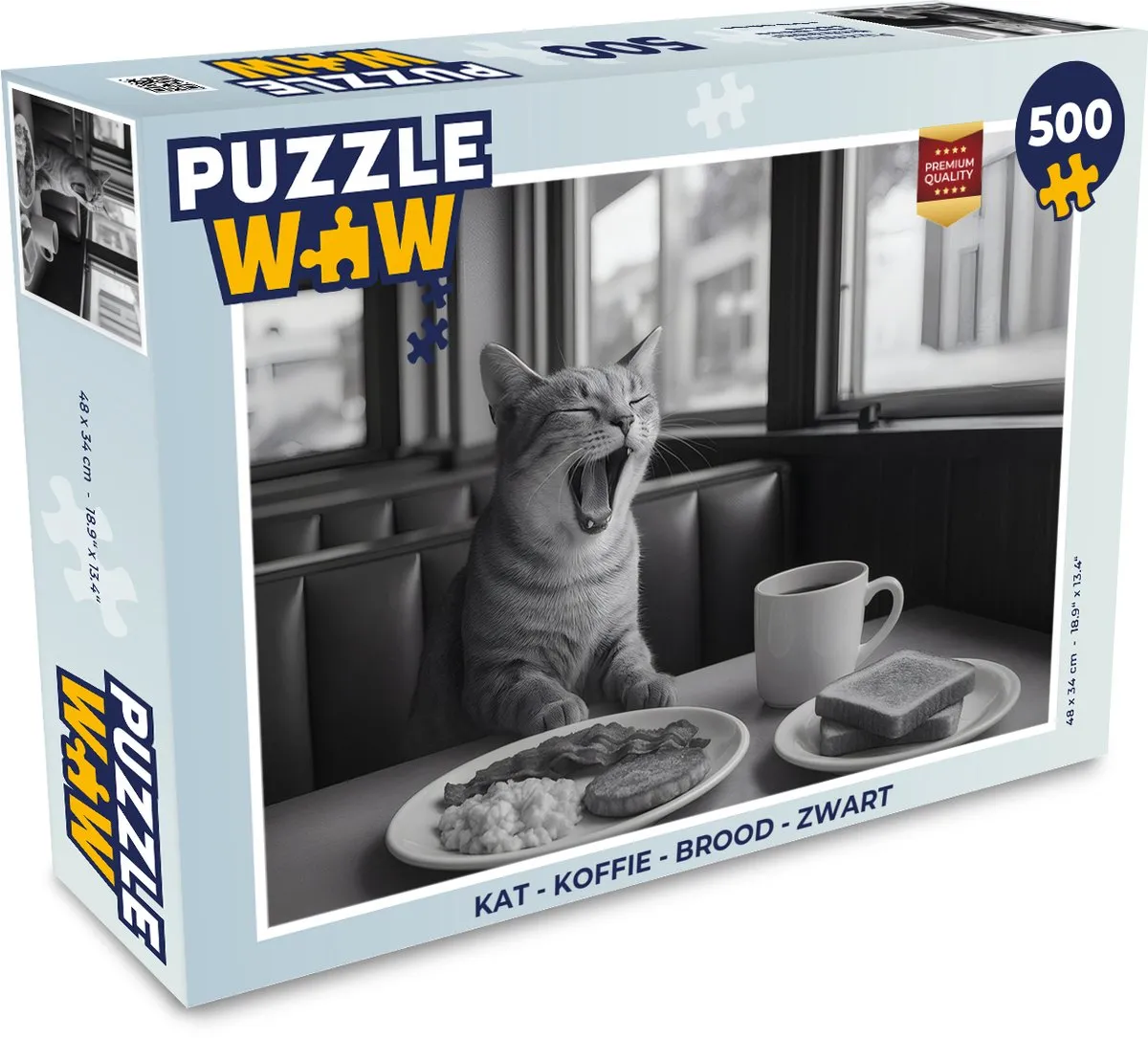 PuzzleWow Kat Koffie Legpuzzel 500 Stuks - MPN 8721375324486