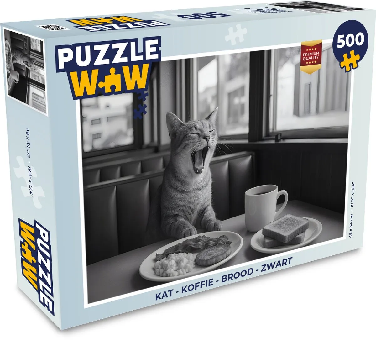 PuzzleWow Kat Koffie Legpuzzel 500 Stuks - MPN 8721375324486
