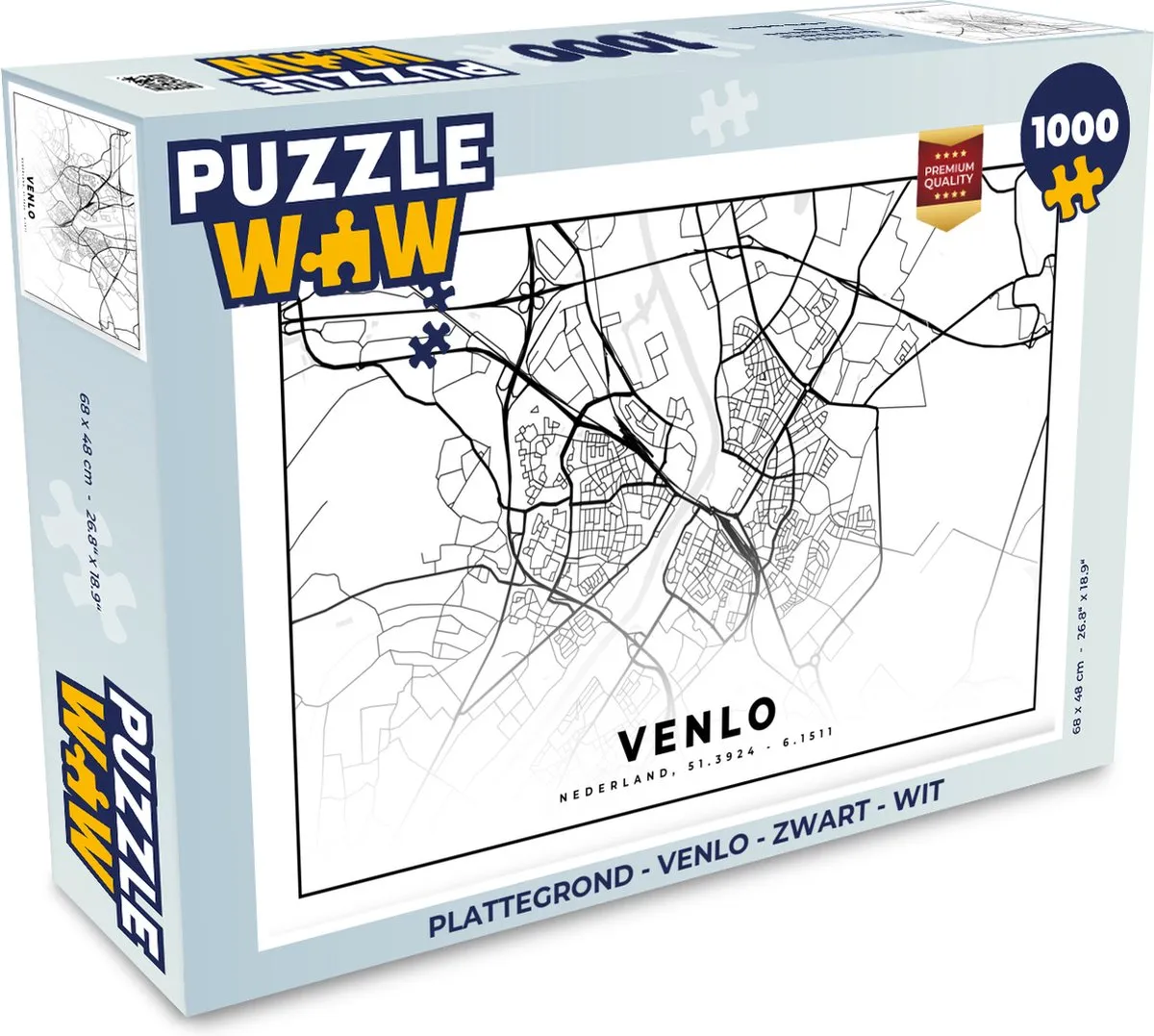 PuzzleWow Venlo Legpuzzel 1000 Stuks - Multicolor