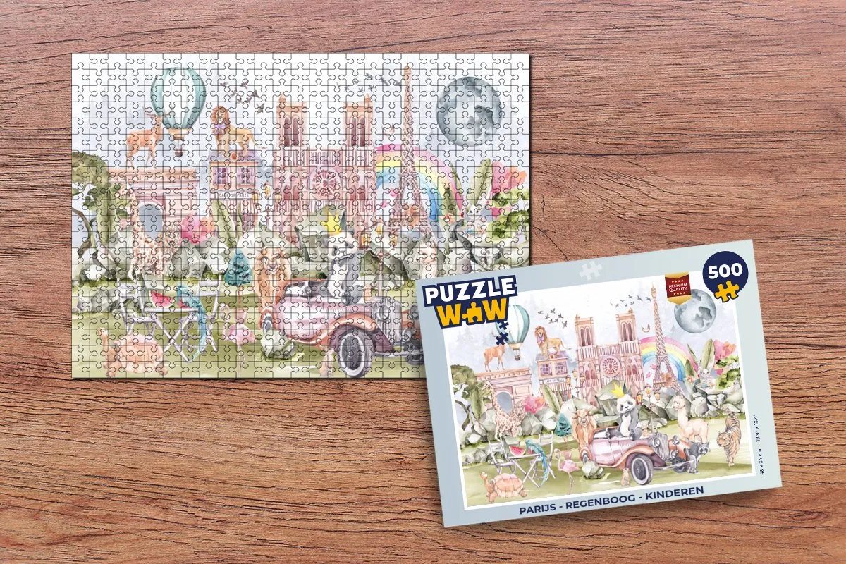 PuzzleWow Parijs Regenboog Legpuzzel 500 Stuks - Multicolor