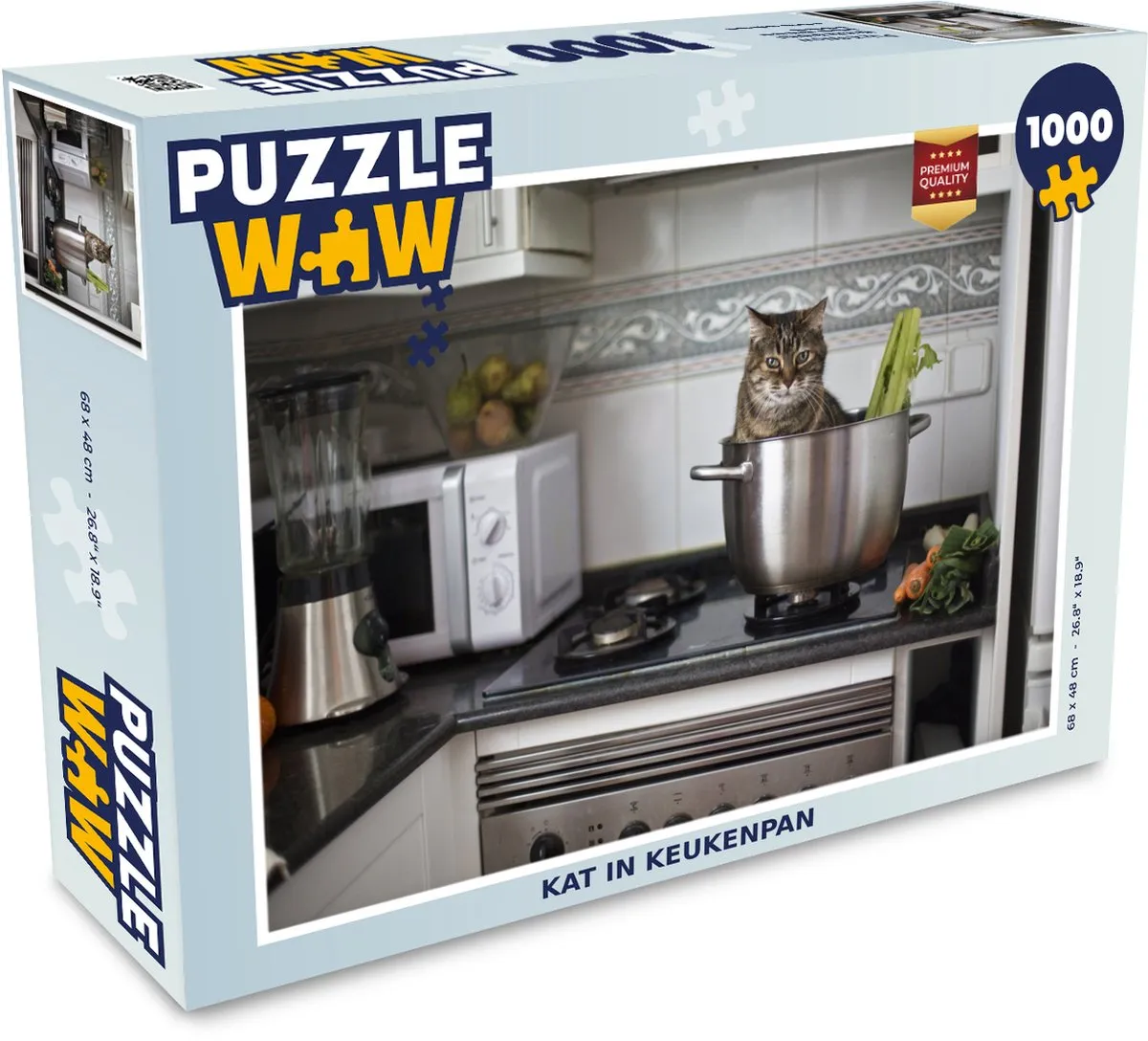 PuzzleWow Kat Pan Keuken Legpuzzel 1000 Stuks - Multicolor