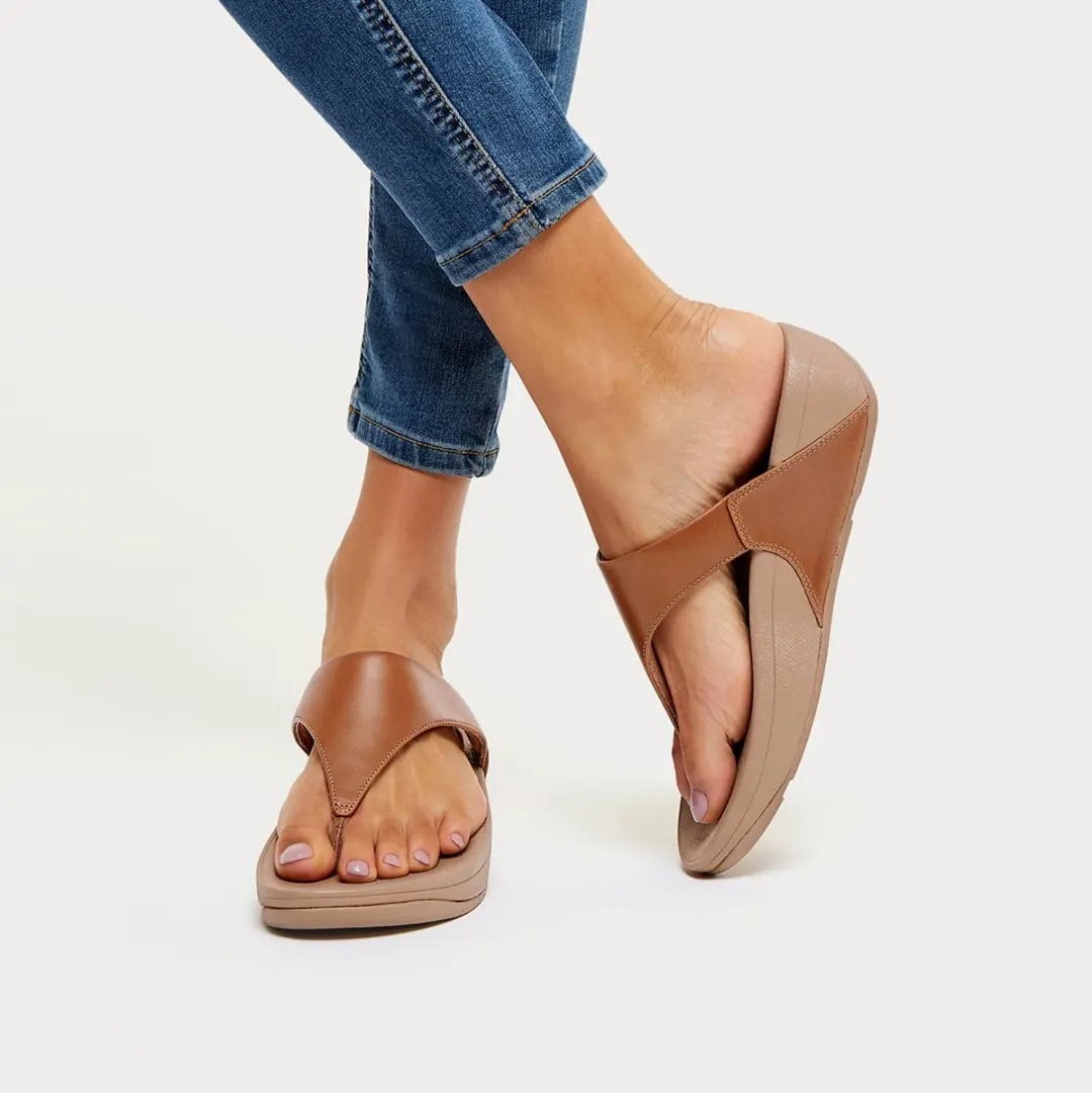 FitFlop Lulu Leather Toepost Dames Slippers - 38 - afbeelding 6 van 6