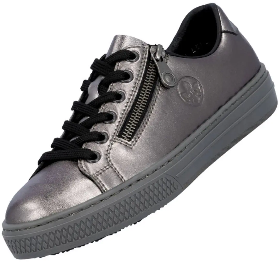 Rieker dames leren sneaker zilver