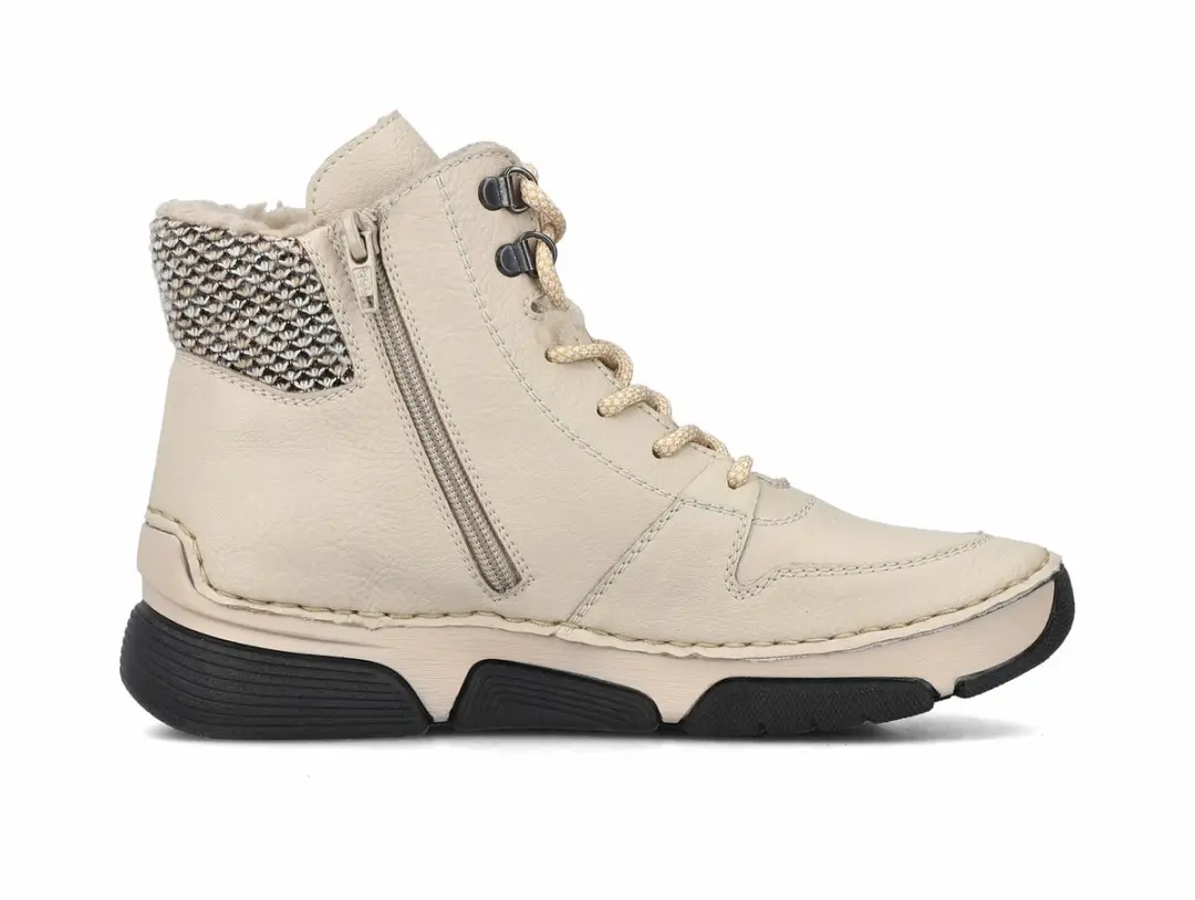 Rieker 45955 Dames Veterlaarzen - Warm Gevoerd - Beige - afbeelding 3 van 6