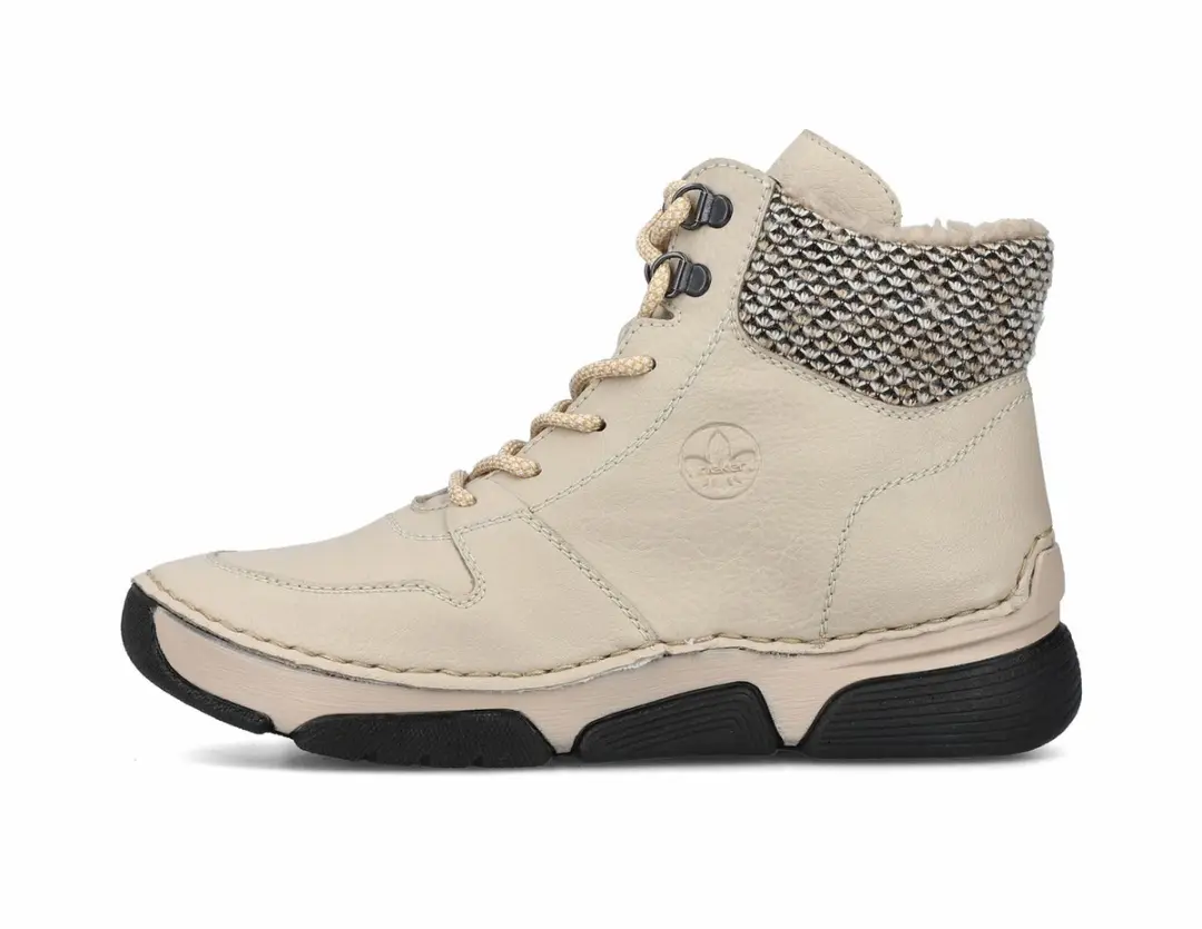 Rieker 45955 Dames Veterlaarzen - Warm Gevoerd - Beige - afbeelding 2 van 6