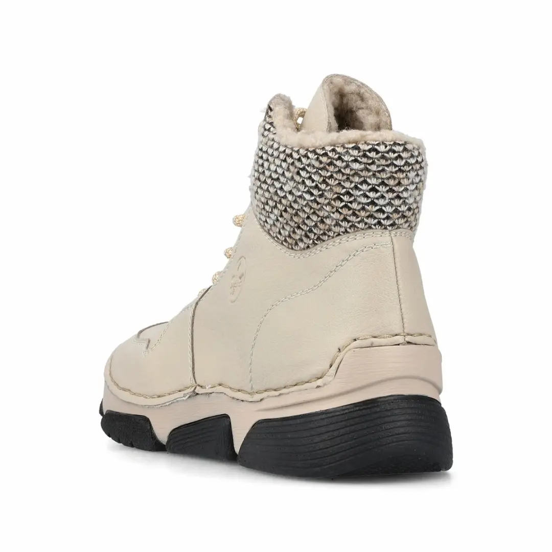 Rieker 45955 Dames Veterlaarzen - Warm Gevoerd - Beige - afbeelding 6 van 6