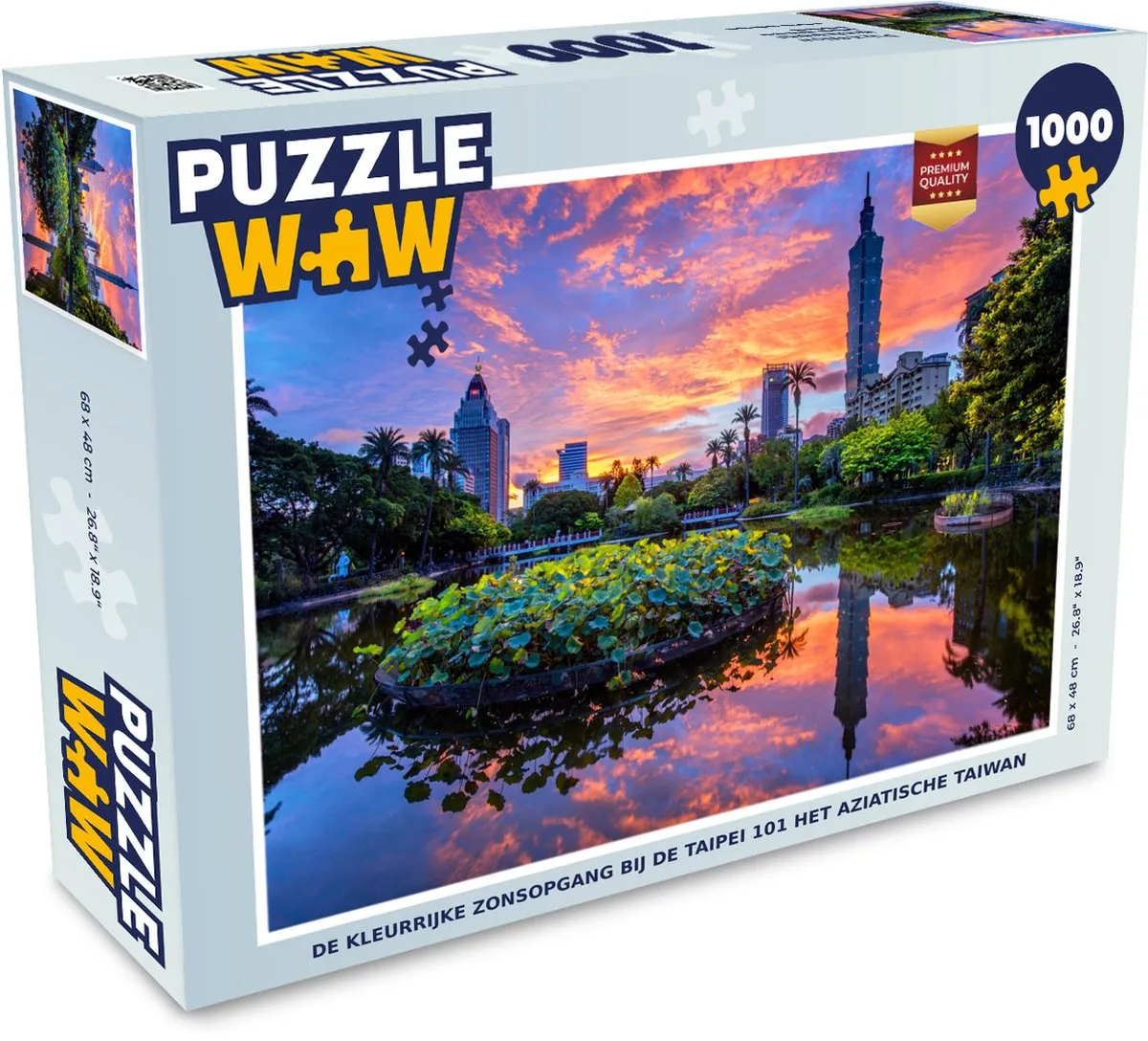 PuzzleWow Legpuzzel Taipei 101 1000 Stuks - Multicolor