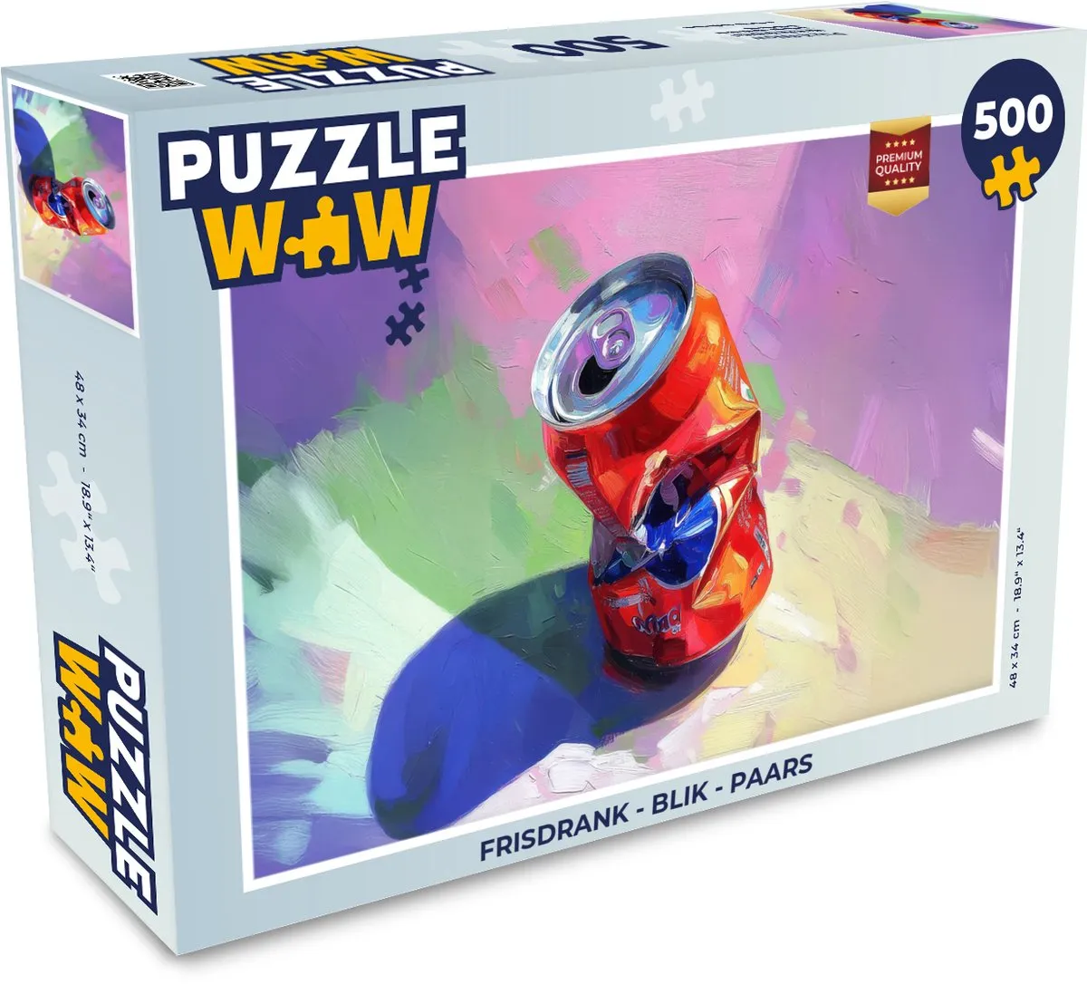 PuzzleWow Frisdrank Blik Legpuzzel 500 Stuks - Paars