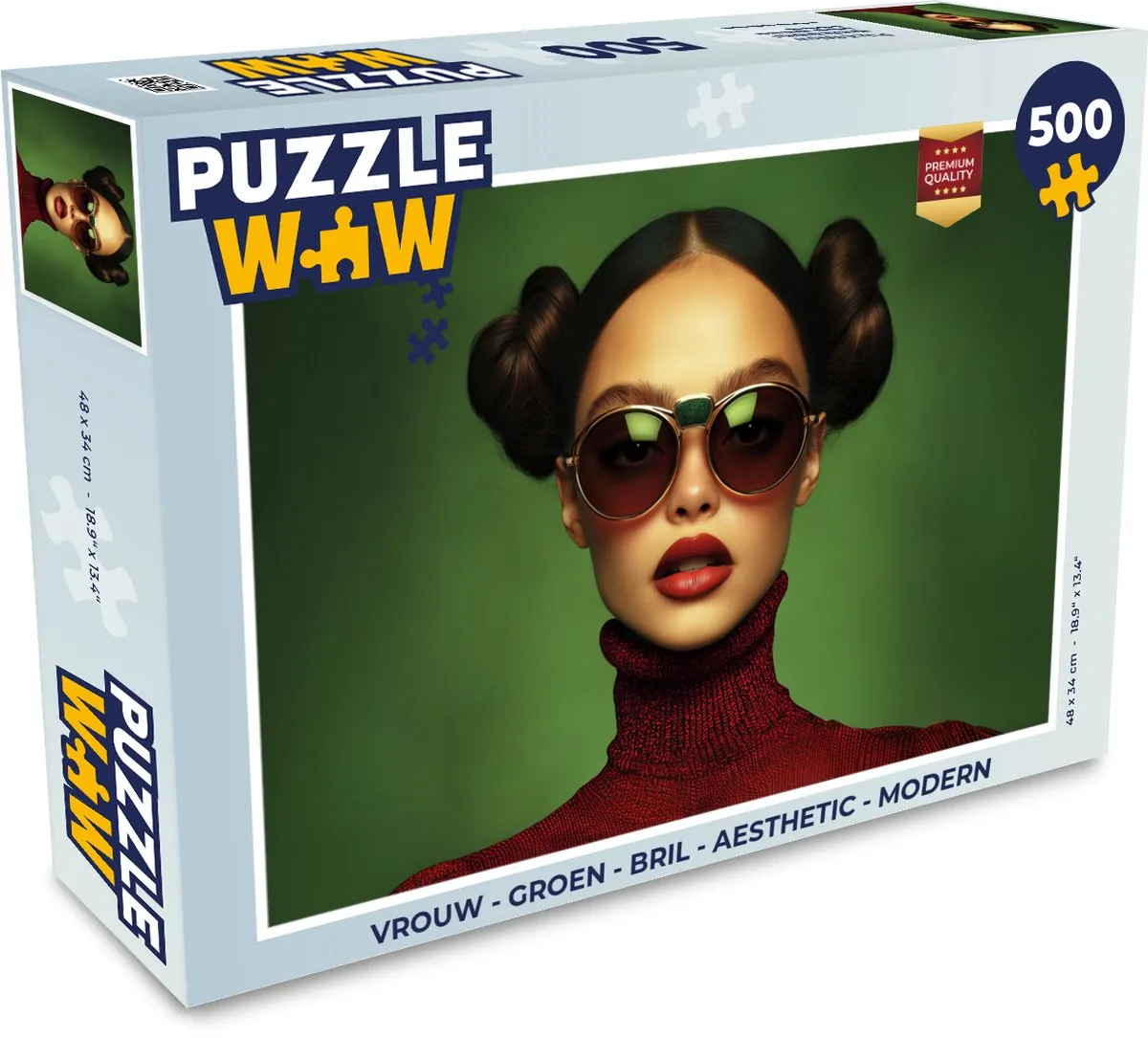 PuzzleWow Vrouw Groen Legpuzzel 500 Stuks - MPN 8721169409856