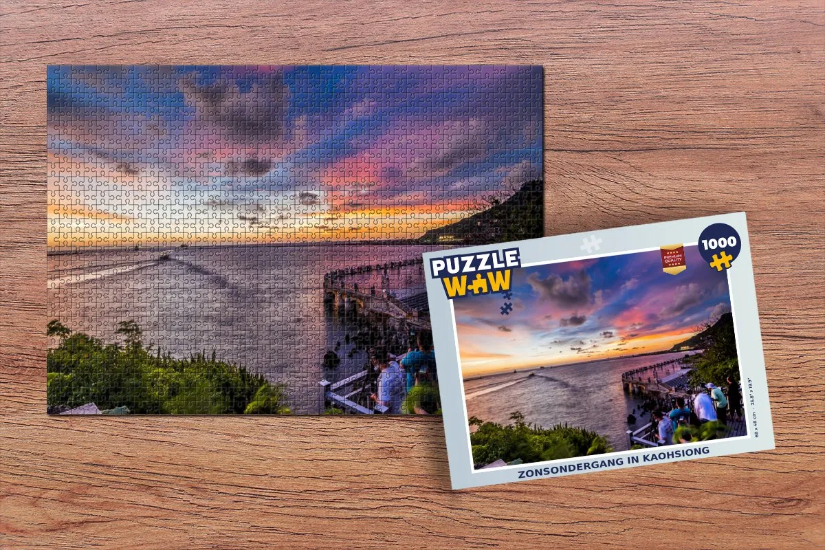 PuzzleWow Zonsondergang in Kaohsiung Legpuzzel 1000 Stuks - Multicolor