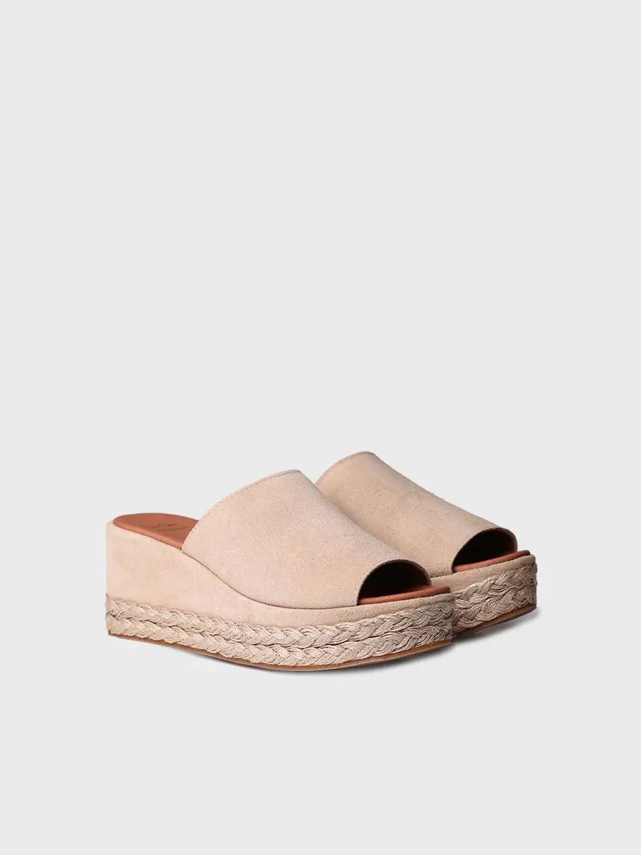 Dames espadrille zonder achterkant van suède