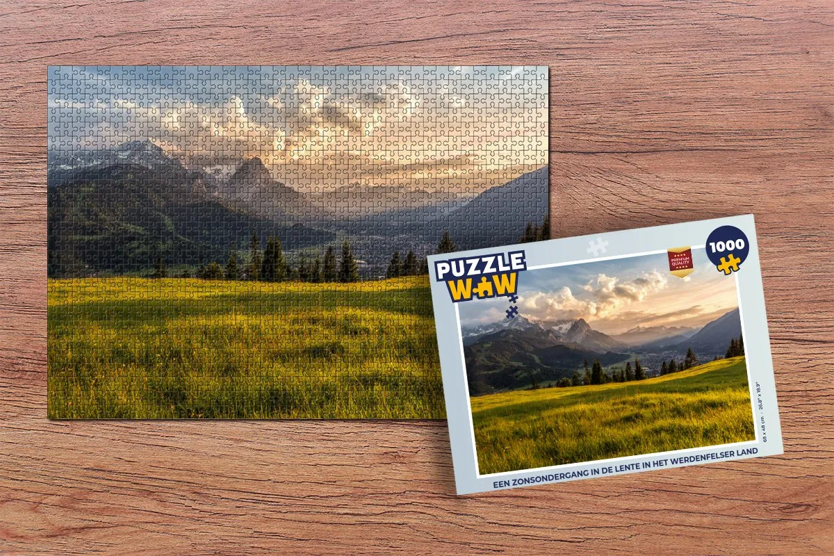 PuzzleWow Legpuzzel 1000 Stuks - Een zonsondergang in de lente Multicolor