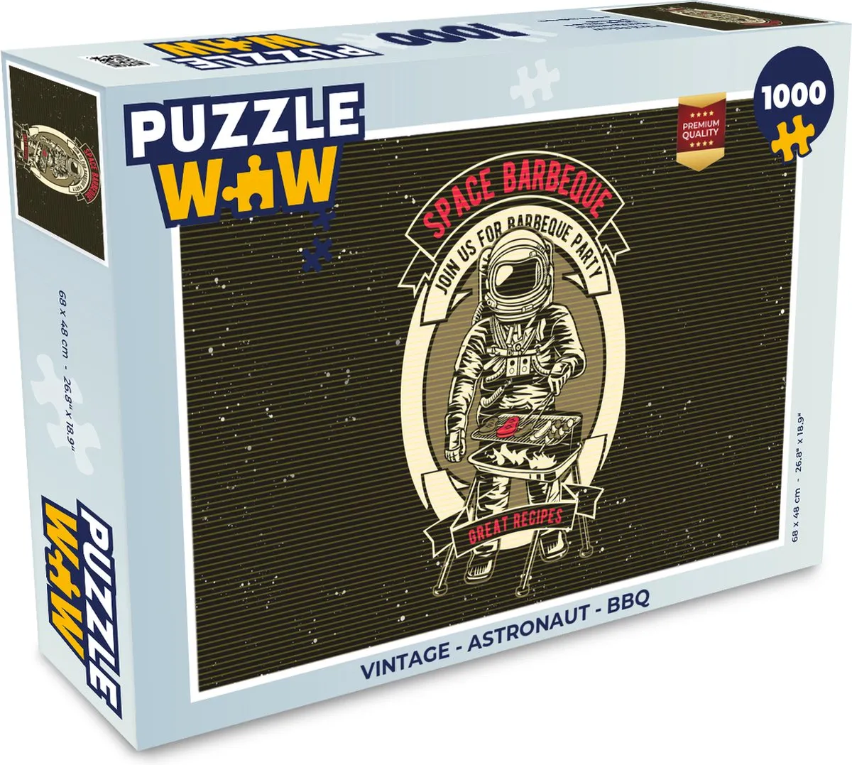 PuzzleWow Vintage Astronaut Legpuzzel 1000 Stuks - Multicolor