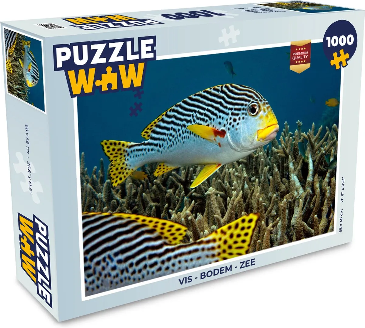 PuzzleWow Vis Bodem Zee Legpuzzel 1000 Stuks - Multicolor