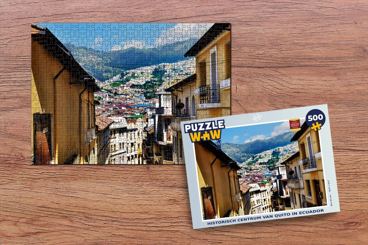 PuzzleWow Legpuzzel Historisch Centrum Quito 500 Stuks - Multicolor