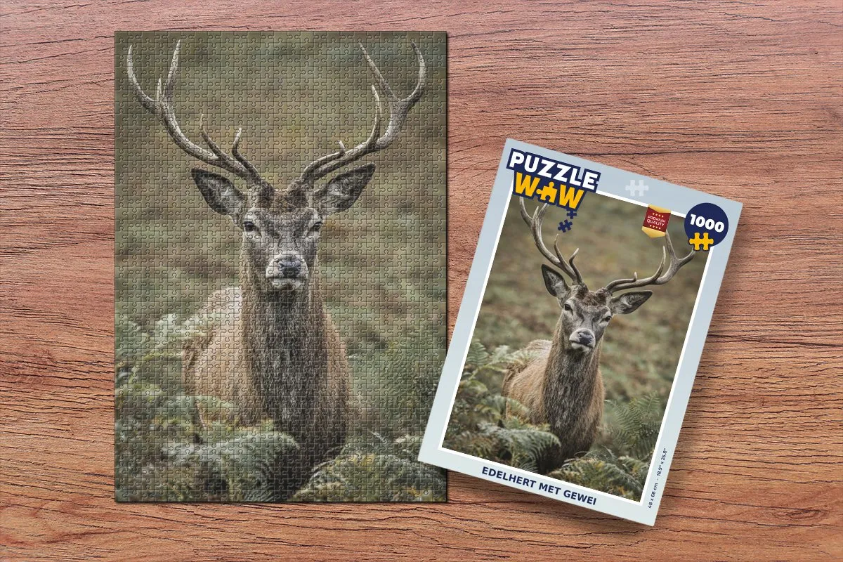 PuzzleWow Hert Gewei Legpuzzel 1000 Stuks - Multicolor
