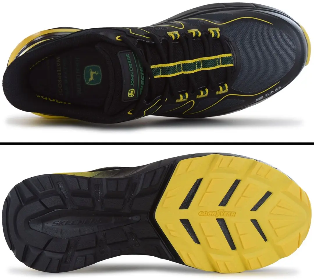 Skechers D'Lux Pro Waterproof Heren Schoenen - Zwart 256202-BKGR - afbeelding 6 van 6