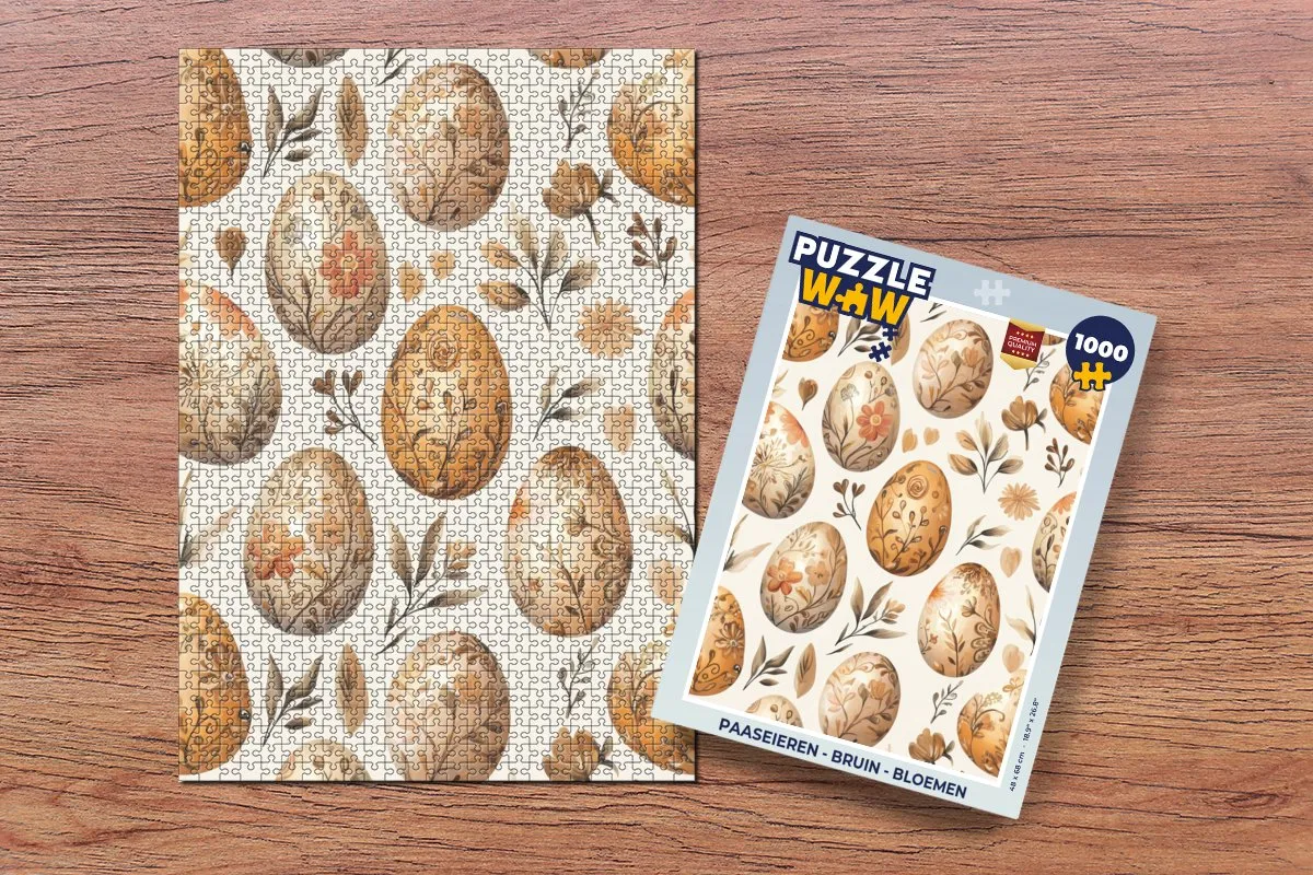 PuzzleWow Paaseieren Legpuzzel 1000 Stuks - Bruin