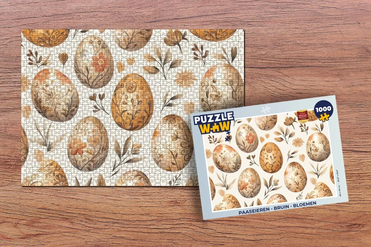 PuzzleWow Paaseieren Legpuzzel 1000 Stuks - Bruin