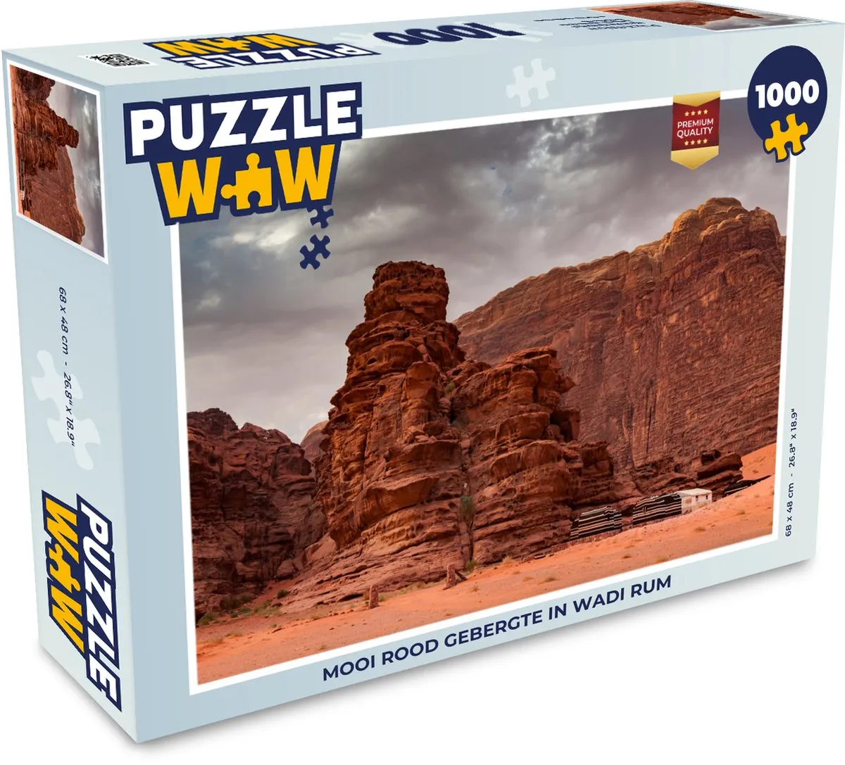 PuzzleWow Legpuzzel Mooi rood gebergte in Wadi Rum 1000 Stuks - Multicolor