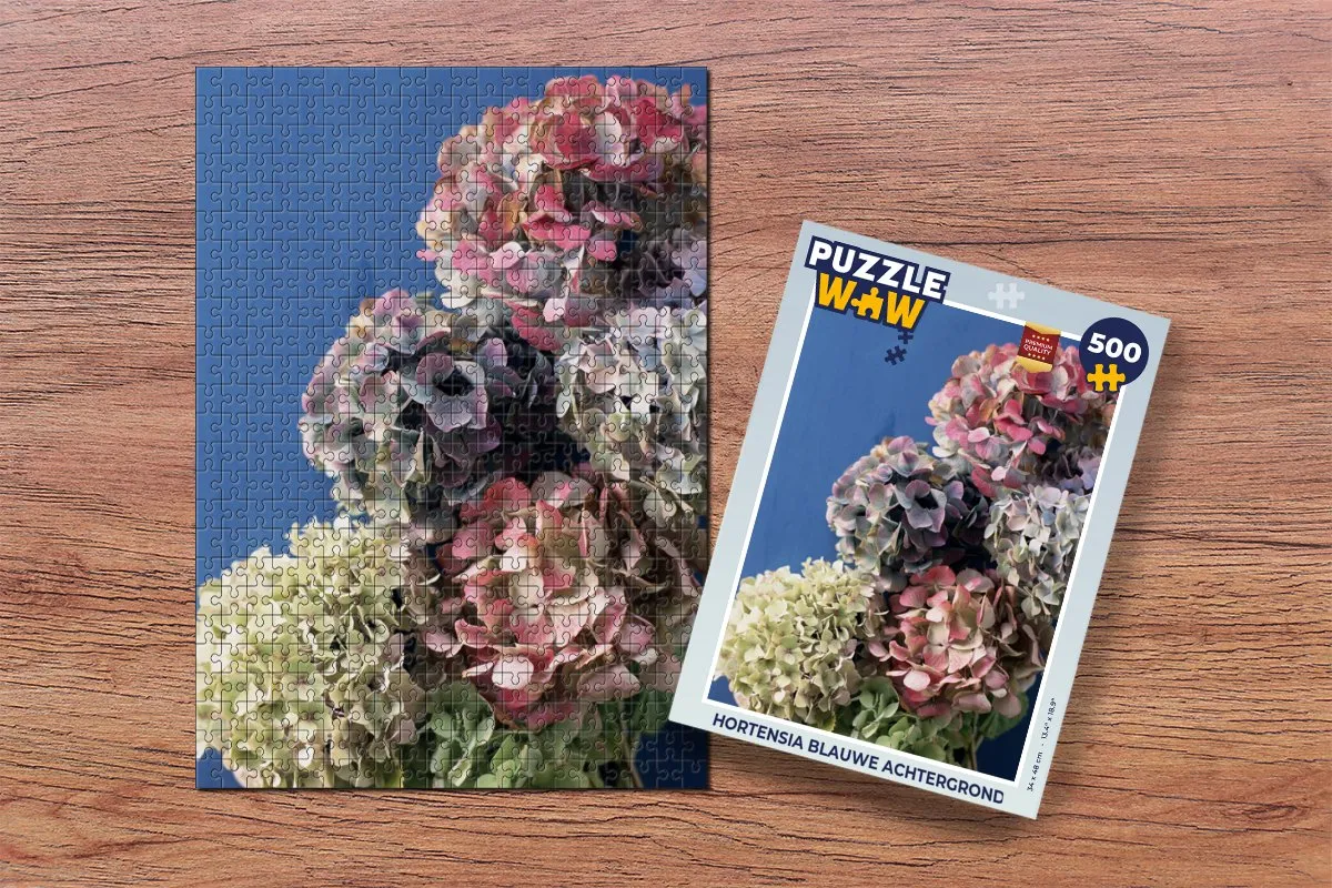 PuzzleWow Hortensia Legpuzzel 500 Stuks - Multicolor
