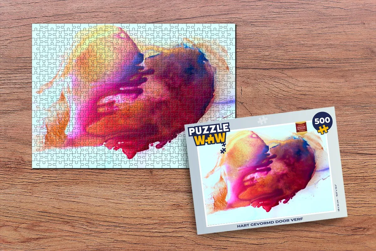 PuzzleWow Hart Abstract Legpuzzel 500 Stuks - Multicolor