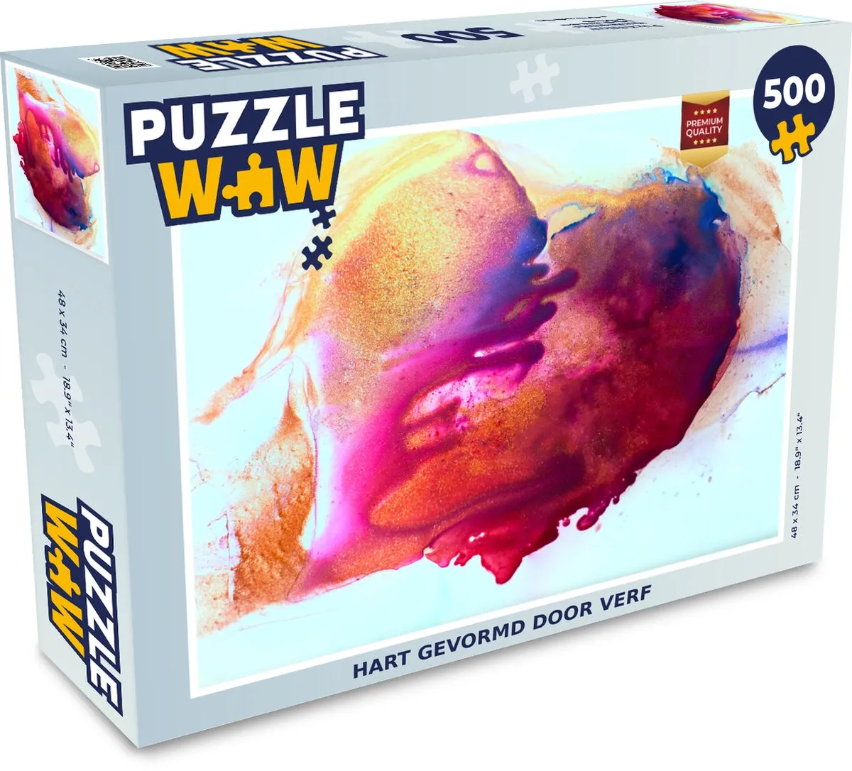 PuzzleWow Hart Abstract Legpuzzel 500 Stuks - Multicolor