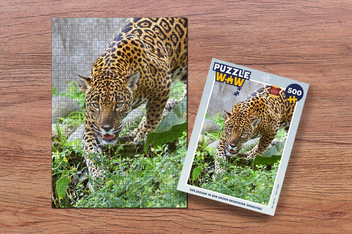 PuzzleWow Jaguar Jungle Legpuzzel 500 Stuks - Multicolor