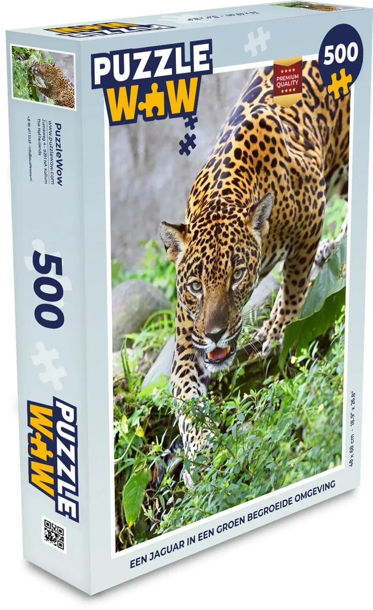 PuzzleWow Jaguar Jungle Legpuzzel 500 Stuks - Multicolor