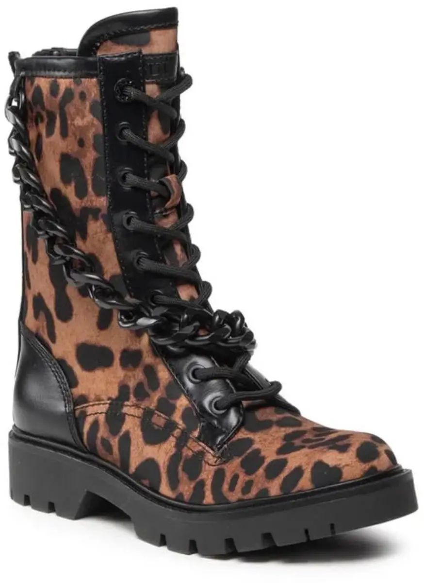 GUESS RIPLEE Damesenkelboots Leopardprint Platform, Maat 36