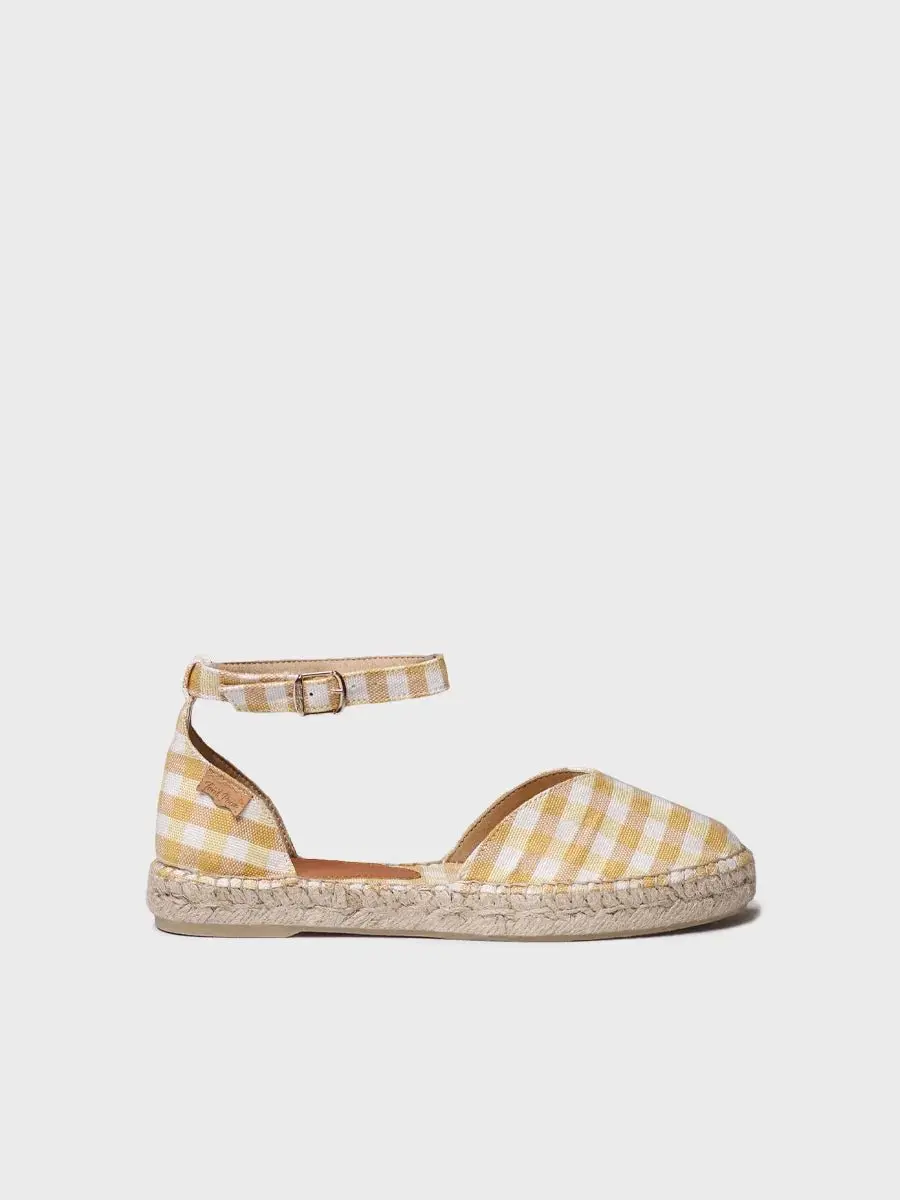 Platte espadrilles voor dames met ruitjesprint