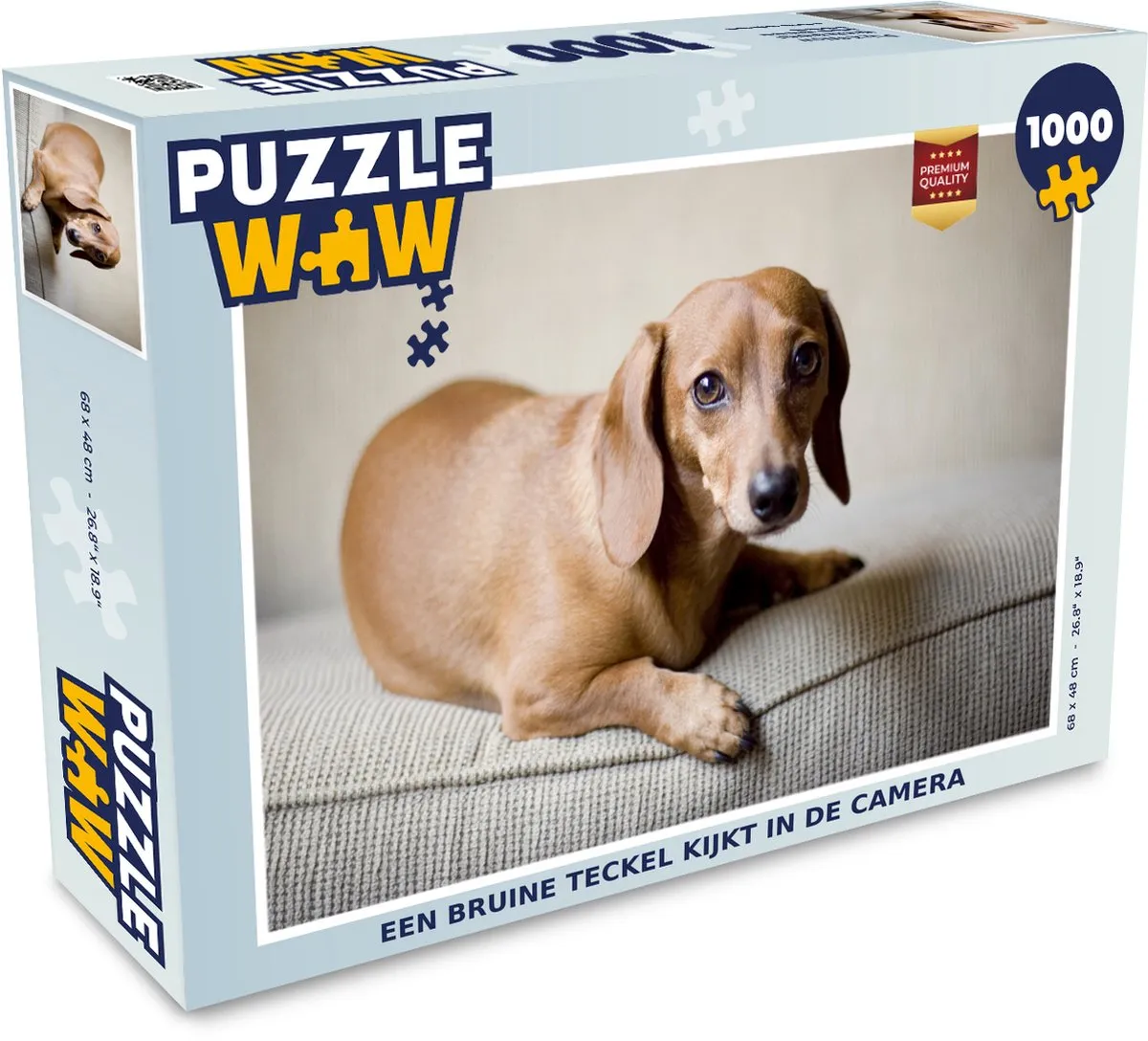 PuzzleWow Legpuzzel Een bruine Teckel 1000 Stuks - Multicolor