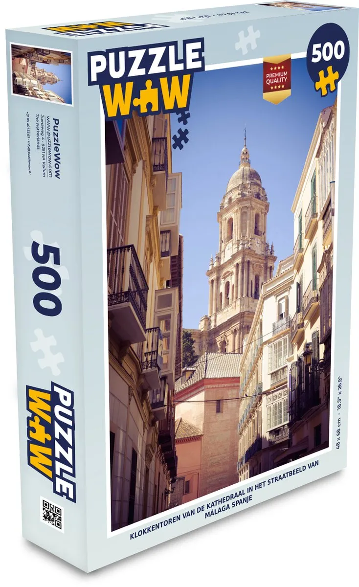PuzzleWow Legpuzzel Málaga Kathedraaltoren 500 Stuks - Multicolor
