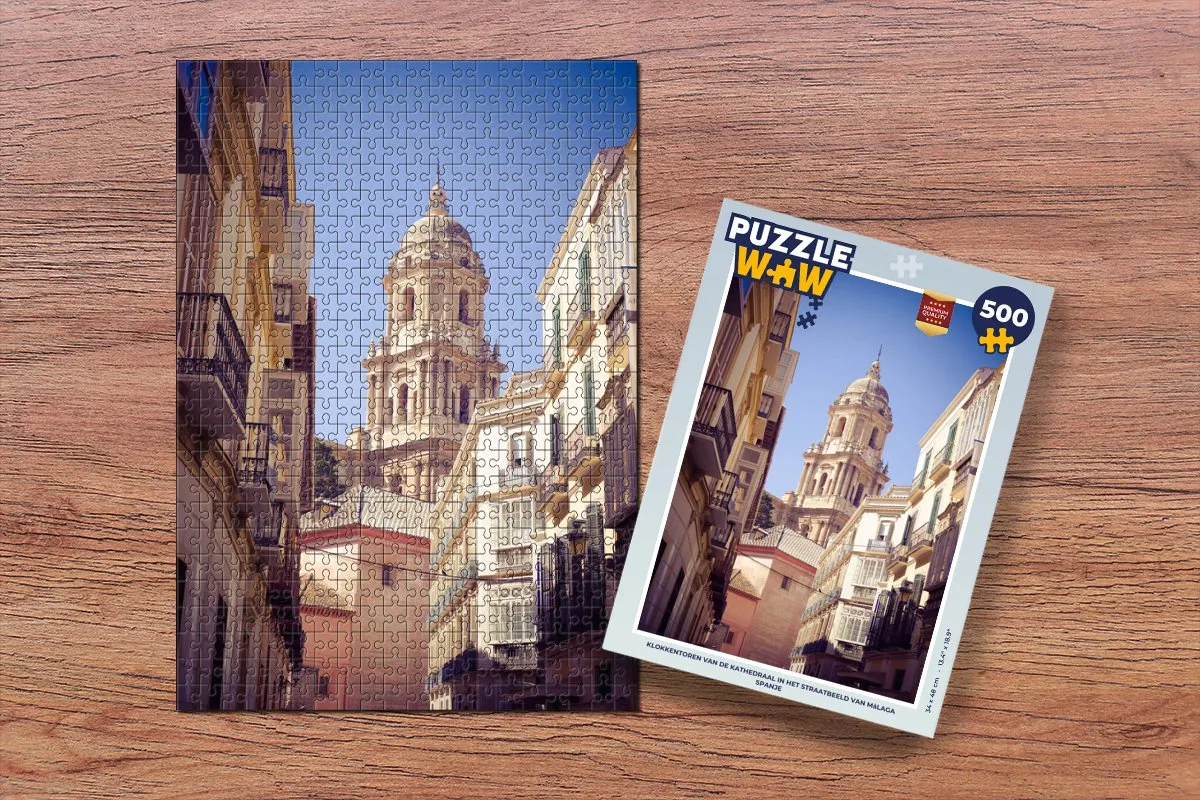 PuzzleWow Legpuzzel Málaga Kathedraaltoren 500 Stuks - Multicolor