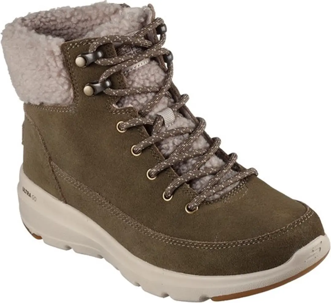 Skechers Veterboot GoWalk 16677 OLV Glacial Ultra Olijfgroen Suède