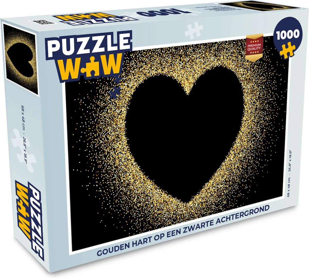 PuzzleWow Legpuzzel Gouden Hart 1000 Stuks - Multicolor