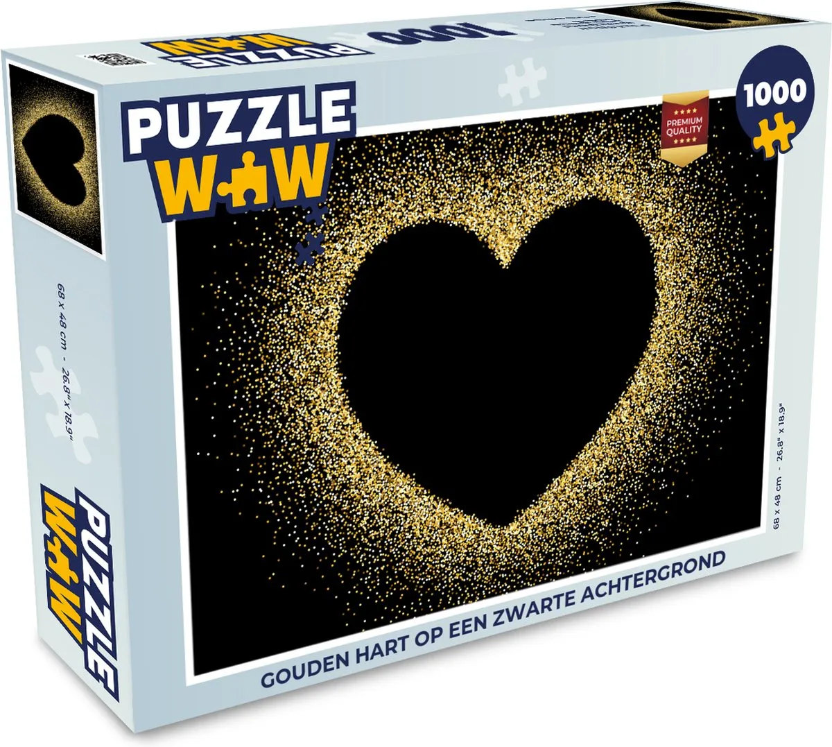 PuzzleWow Legpuzzel Gouden Hart 1000 Stuks - Multicolor
