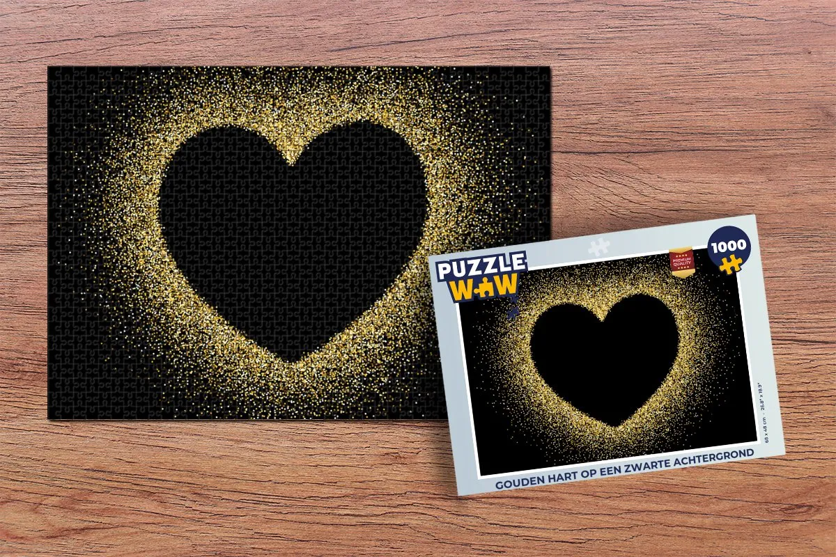 PuzzleWow Legpuzzel Gouden Hart 1000 Stuks - Multicolor
