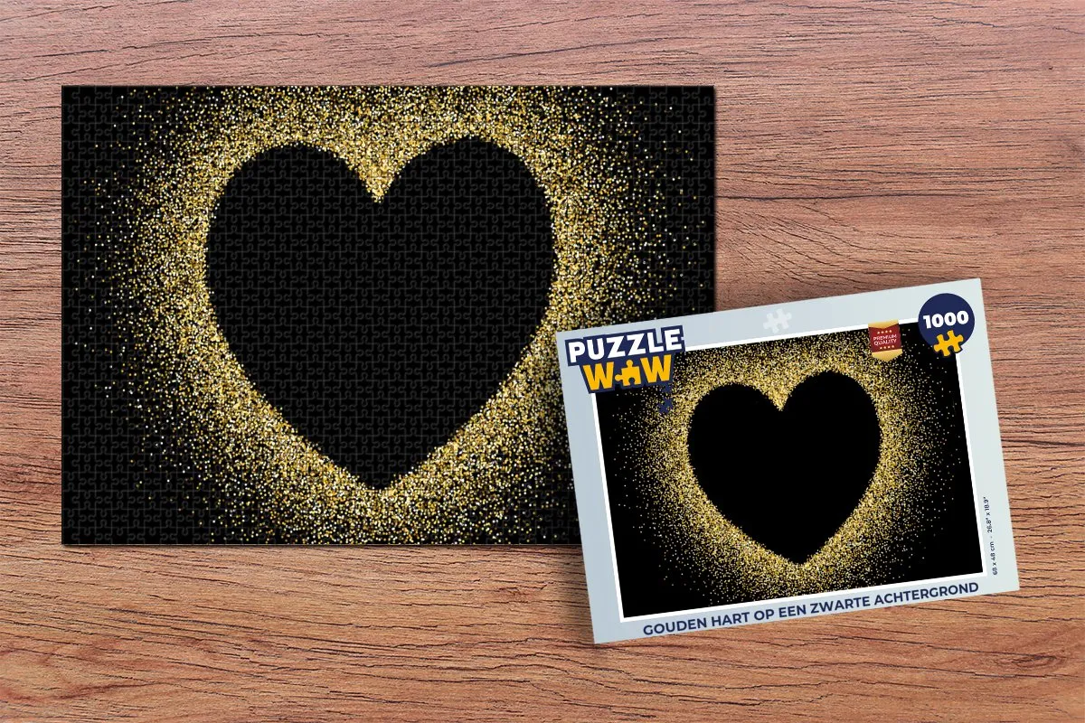 PuzzleWow Legpuzzel Gouden Hart 1000 Stuks - Multicolor