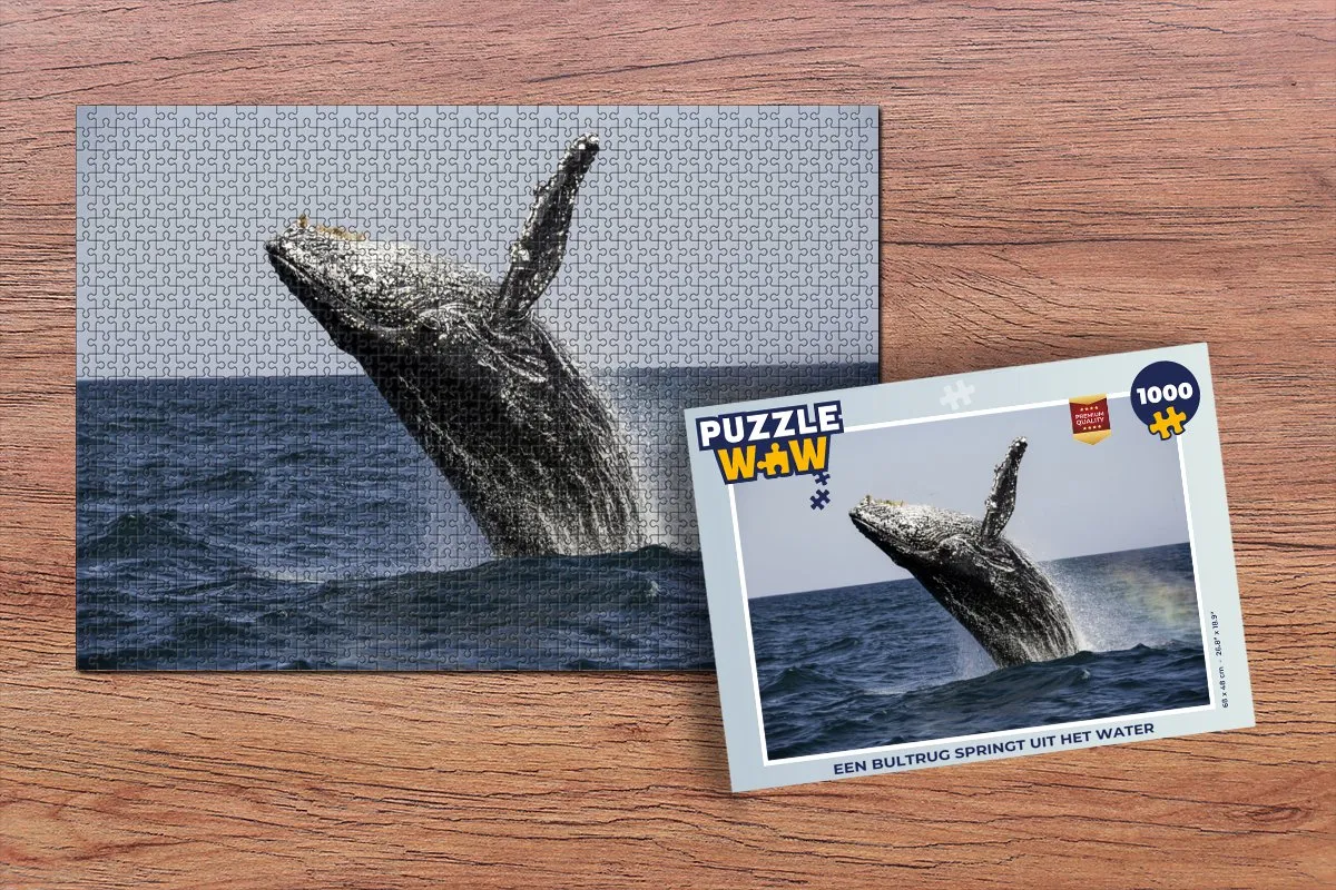 PuzzleWow Een Bultrug Springt Uit Het Water Legpuzzel 1000 Stuks - Multicolor