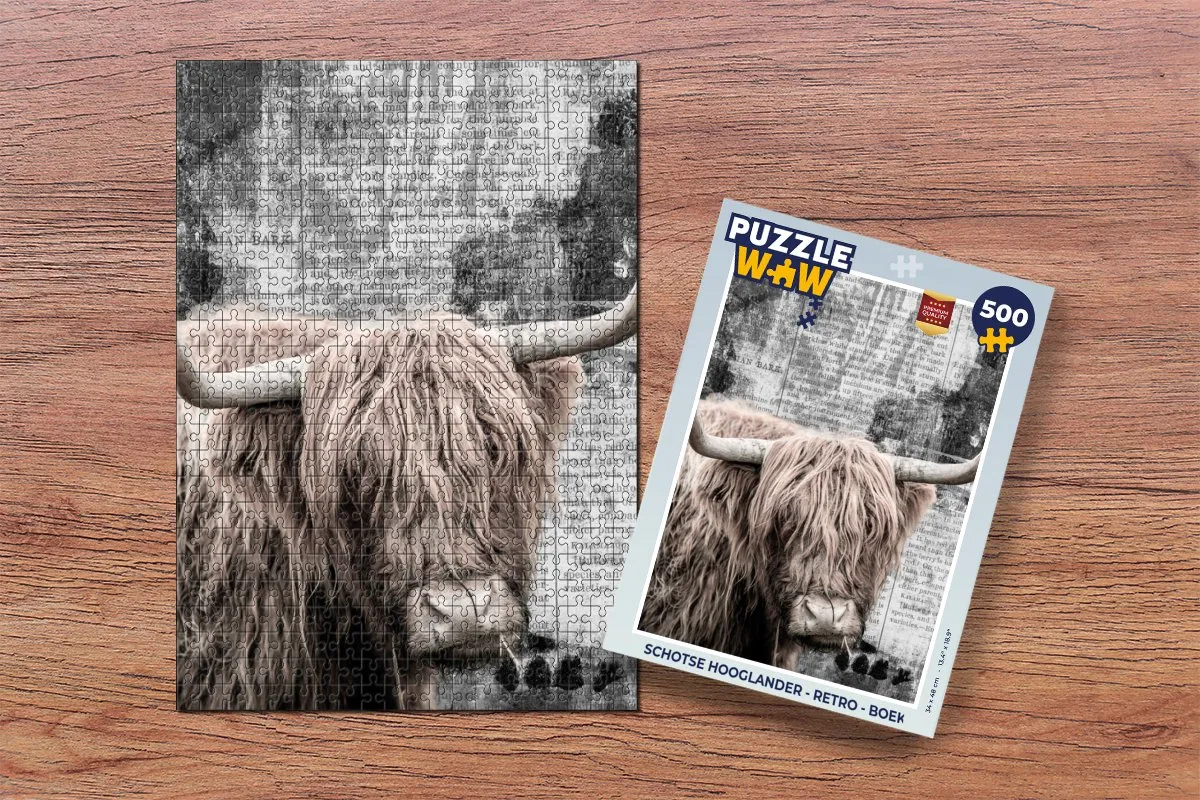 PuzzleWow Schotse Hooglander Legpuzzel 500 Stuks - Multicolor