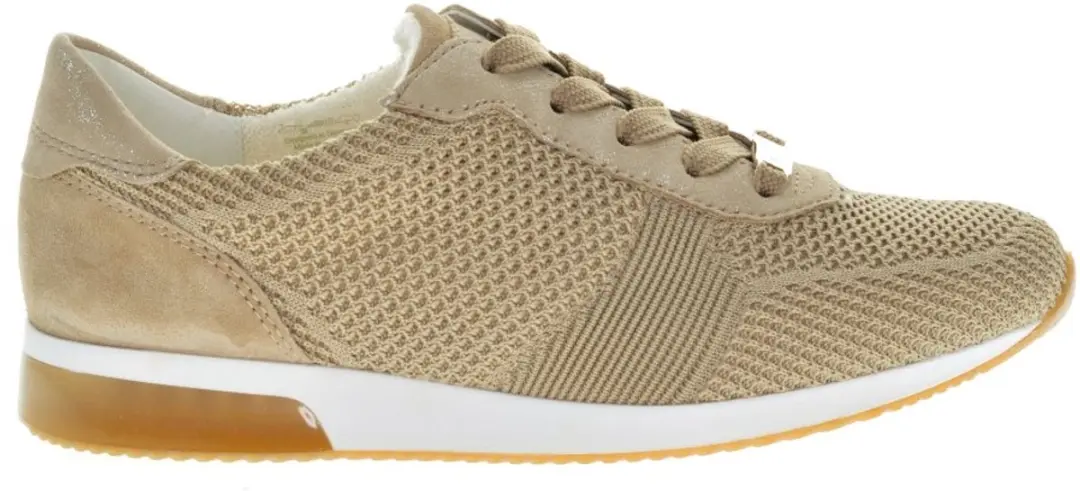 Ara Lissabon Beige Sneaker Met Lycrastof En Veters maat 36