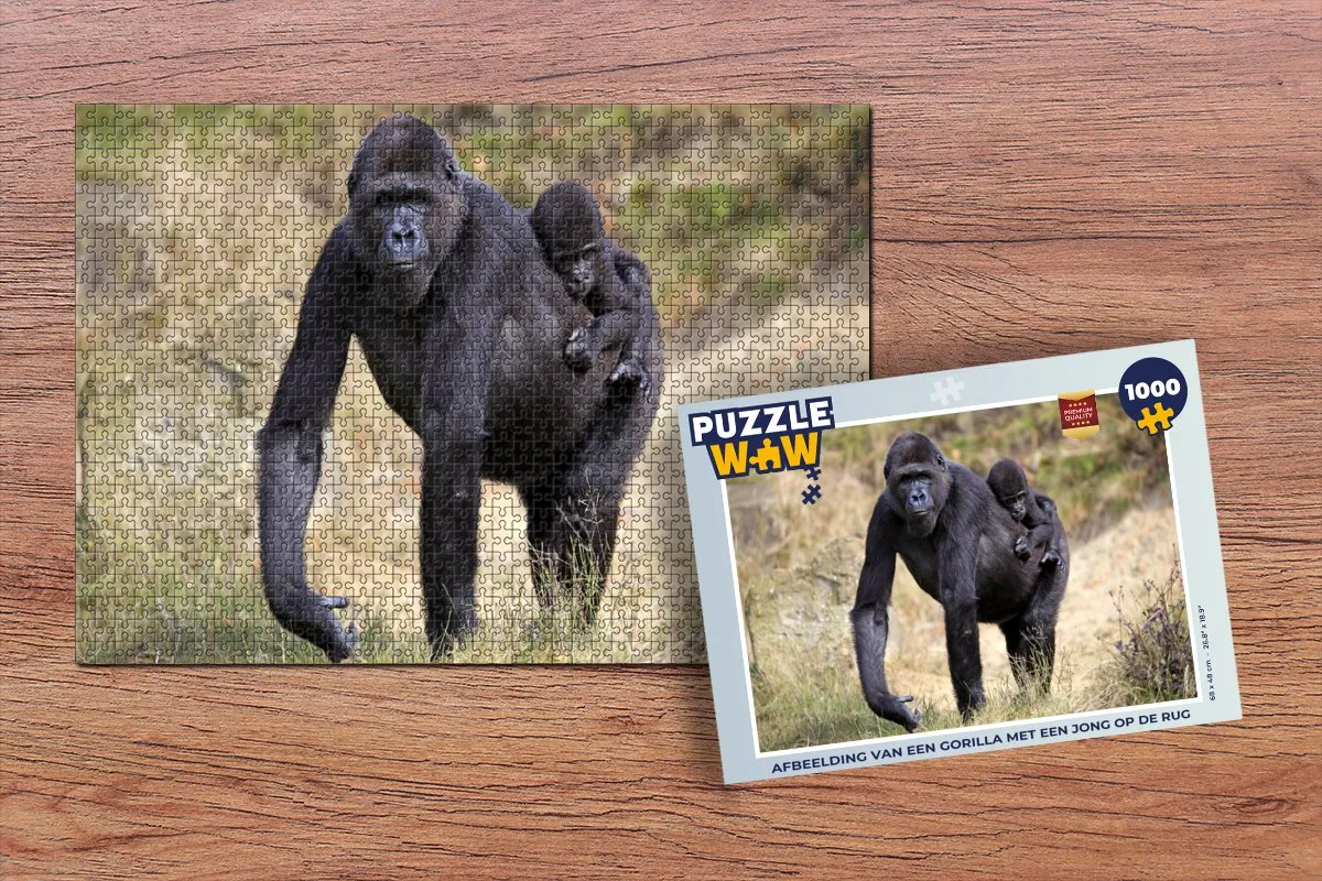 PuzzleWow Gorilla Legpuzzel 1000 Stuks - Multicolor