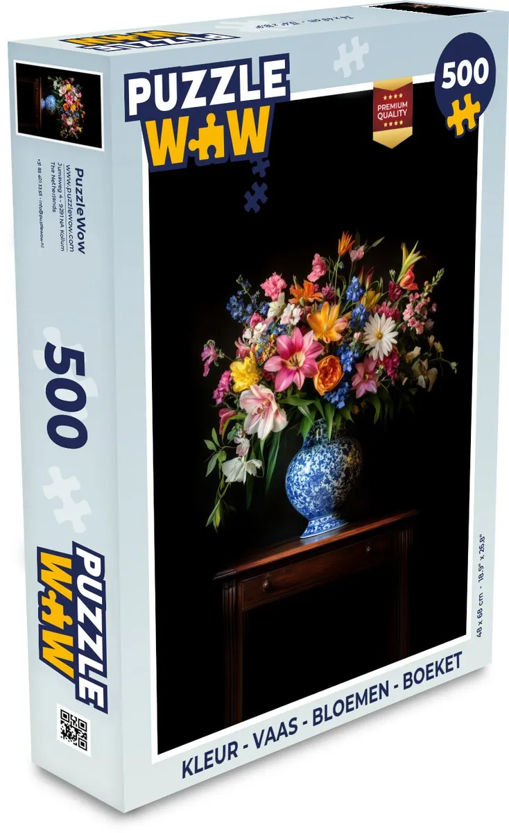 PuzzleWow Bloemen Legpuzzel 500 Stuks - Kleurrijk
