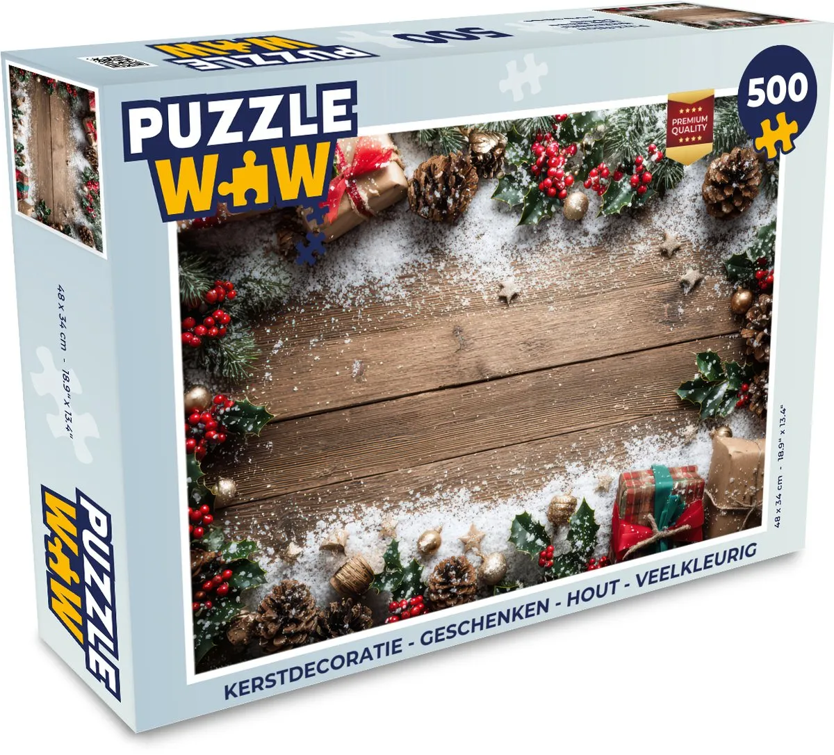 PuzzleWow Kerstpuzzel 500 Stuks - Houten Veelkleurig