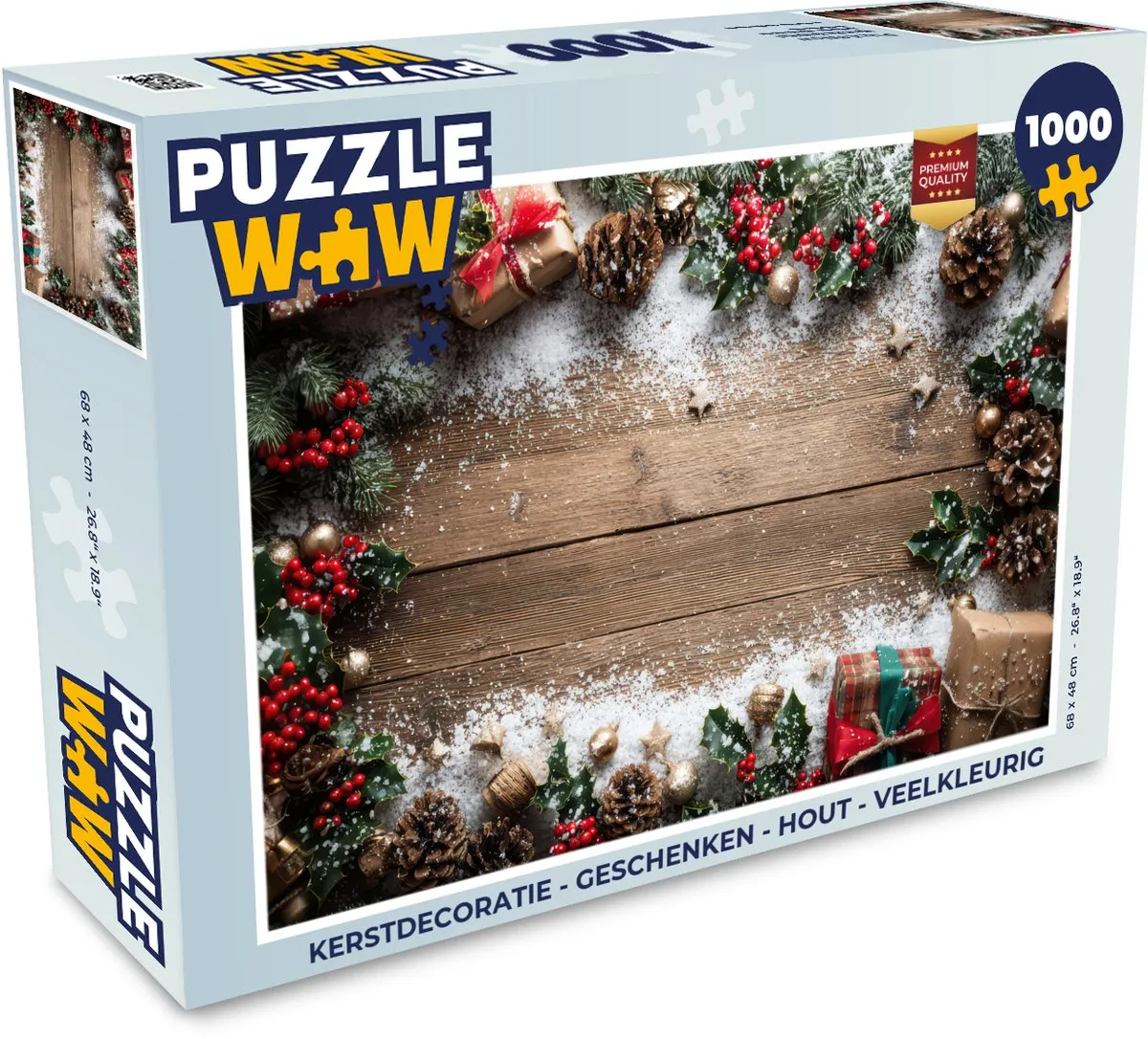PuzzleWow Kerstpuzzel 500 Stuks - Houten Veelkleurig